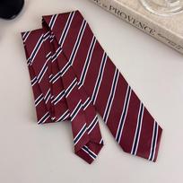 Men's Striped Tie for Business and Formal Occasions One Size white