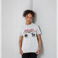 The Sopranos Official Satriales White Graphic T-shirt XL gray