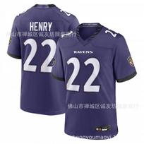 Embroidered Football Jersey Ravens 22 White Henry Mens Sports Shirt XXXL