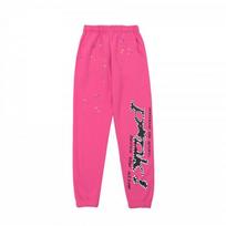 Sp5der 555555 Letter Print Hip Hop Sweatpants Men Women Casual Joggers XL pink