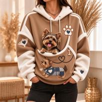 Unisex Athletic Hoodie with and Dog Pouch, Long Sleeve Pullover Sweatshirt M ruda