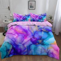 Ink Painting Abstract Marble Print Duvet Cover Set For Kids Teens Women, 2 Pcs Quilt Cover Soft Polyester Modern Bedding Set 100x135cm 2pcs