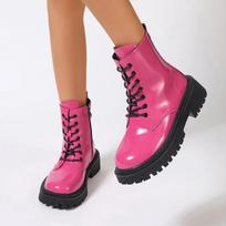 Fashionable Comfortable Thick Soled Wear-resistant Women's Boots Sexy and Elegant in Winter Solid Color Casual Short Boots 38 pink