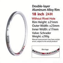 WEINMANN 18/20 Inch Mountain Bike Rim V Brake Double-layer Aluminum Wheel Rim 20/24/28H Black Silvery AV With/Without Rivet 18Inch 24H Silvery