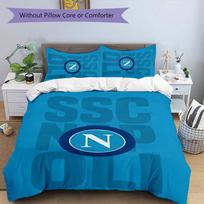 3pcs NAPOLI LOGO pattern bedding set duvet cover set includes duvet cover &pillowcases, perfect all season bedroom decoration & gift 140cmx210cm