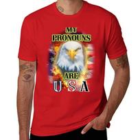 my pronouns are usa T-Shirt oversized graphic tee sweat mens t shirt XXXL brown