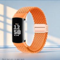 Braided Bands Compatible with Fitbit Charge 6/5 Band Women Men|Sport Nylon Loop Replacement Straps for Fitbit Charge 6/Charge 5 3 orange orange