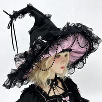 Meier Lace Big Bow Witch Hat, Dark Gothic Wizard Big Eaves Hat