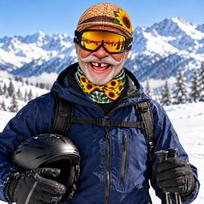 Ski with Novelty Old Man Face, Funny Realistic 3D Printed Full Face Winter Windproof Hat, Sunglasses Not Included One Size