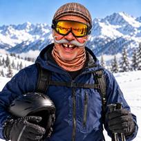 Ski with Novelty Old Man Face, Funny Realistic 3D Printed Full Face Winter Windproof Hat, Sunglasses Not Included One Size cinoberis