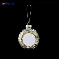 Cross-Border Heat Sublimation Christmas Ornaments: Transparent Tinsel Balls & Tree Pendants Large