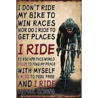 Bicycle Decor I Don't Ride My Bike To Win Races Sign Vintage Bike Metal Tin Sign Pirational Gifts For Cycling Enthusiasts Bar Cafe 8x12 Inch 20X30CM