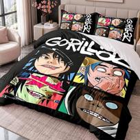 Gorillaz 3Pcs Bedding Set Duvet Cover With Two Pillowcases For Bedroom Home Decoration 135cmx200cm