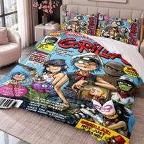 Gorillaz 3Pcs Bedding Set Duvet Cover With Two Pillowcases For Bedroom Home Decoration 135cmx200cm