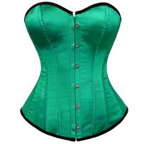 Women Satin Bone Corset Tummy Control Sexy Intimate Shapewear Lingerie 5XL blue