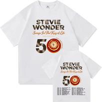 Stevie Wonder Songs In The Key Of Life 50th Anniversary Tour Tshirt Cotton Soft Unisex Streetwear Short Sleeve Unisex Unisex Tshirt 2XL