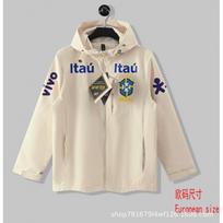 Unisex Football Training Windbreaker Jacket Brazil Team Fans Outdoor Sports Coat S