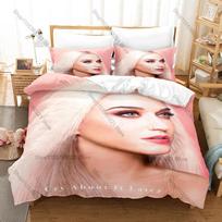 Cool Iconic Pop Diva Katy Perry Teenage Dream Prism Smile Album Collage Bedding Set 1 Duvet Cover + 2 Pillowcases HD Print Pop F 100x130CM beige