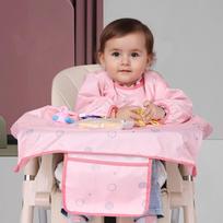 Anti-Dirty Feeding Bib Mess Proof Weaning Bibs Easy Clean Coverall Baby Bib  Baby Feeding rožinė