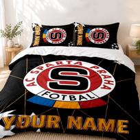 HC Sparta Praha Custom Name 3pc set Perfect for bedroom use Comfortable bedding set includes a duvet cover and two pillowcases Ideal birthday or Chris 140cmx210cm