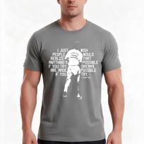 Terry Fox  Quote Essential TShirt Summer Casual Cotton Tee Oversized Streetwear Tops Vintage Graphic Print  Cotton L gray