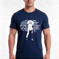 Terry Fox  Quote Essential TShirt Summer Casual Cotton Tee Oversized Streetwear Tops Vintage Graphic Print  Cotton L blue
