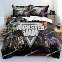 Monster Jam Sunkvežimis 3D Spausdintas Antklodės Užvalkalas Pagalvės Užvalkalas Patalynės Komplektas Viengulis Dvigulis Karalienės Karaliaus Dydis Miegamojo Dekoras 140*200cm/55x79in Single/Twin 3pcs
