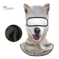 Dust Proof Mask 3D Animal Balaclava Face Mask, Windproof Full Cover with Ears, Ski Dog Cat Fox Tiger Cosplay Guard for Halloween Skiing Cycling Masks One Size H gray