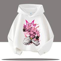 Dragon Ball Majin Buu Street Loose Hooded Sweatshirt - Anime-related Kids' Comfortable Coat for the Digital World 6XL white
