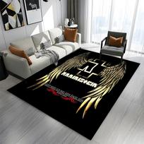 Rammstein Logo with Golden Wings Design  Patterned carpet a non slip rug suitable for all seasons and any setting, gift 60x90cm( 23x35in )