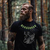 Berserker Rage Viking T Shirt With Expressive Design Vintage Casual Versatile Stylish Top For Everyday Wear Stretched XL