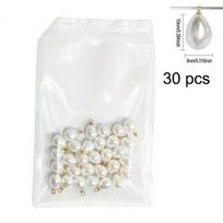 Dirbtiniai perlai, 30 vnt., 8 * 10 mm / 0,315 * 0,394 colio