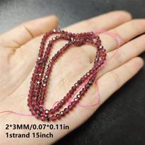 Karoliukai abako, 2 * 3 mm granatas【15 colių】