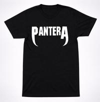 Pantera Įkandęs Logotipas Dantys Juodi Marškinėliai Klasikiniai Groove Metalo Grupės Grafiniai Marškinėliai S black