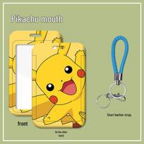 Pikachu Pokemon Multi-Card Holder for Student, Bus, Meal, Citizen, Work, and Access Cards Pikachu 1 + Short Strap