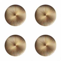 4PCS Linen Material Linen Placemats Anti-Slip Backing Washable Heat Insulation Pad Heat Insulation 2D Flat Round Dining Mat 38x38cm