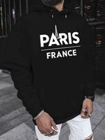The Eiffel Tower in Paris, France Offers Stylish unisex Printed Velvet Sweatshirts for Autumn And Winter, As Well As Trendy Oversized Hooded Sweatshir S white