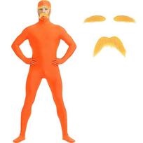 Oral Lorax Costume Full Face Orange Jumpsuit With Beard Halloween Cosplay Outfit Role Play Kids 150 orange