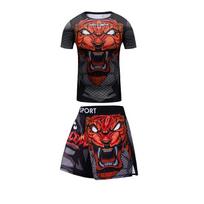 Gym MMA Boxing Jerseys Baby Boys Sport T Shirts Shorts Set Suit Rashguard Kickboxing Trousers Children BJJ Sportsuit 172 S