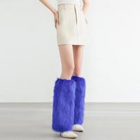 Women's pile socks imitation fur boot cover fluffy short socks cover autumn and winter plush leg cover long versatile fox hair shoe cover 15cm beige