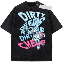Anime JoJo's Bizarre Adventure Valentine Funny D4C Graphic T Shirt Men Casual Clothing Washed Tshirt Cotton Tee Harajuku T-shirt L white