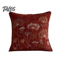 Nordic Style Pillow Shams Embroidered Dandelion Cushion Cover, Farmhouse Throw Case, Bedroom Accent Cover Decorative for Sofa Couch Pattern A