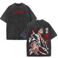 Zaraki Kenpachi BLEACH Manga Graphic T Shirt Vintage Washed Oversized Streetwear Men Women Short Sleeve 100% Cotton Soft Tee Top XL