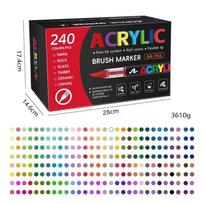 120-288 Colors Acrylic Paint Soft Brush Markers Set, Paint Pens Paint Markers, Acrylic Paint Pens for Wood, Stone, Canvas