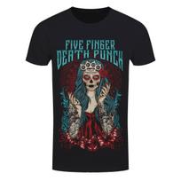 Five Finger Death Punch T-Shirt FFDP Lady Muerta Band Official New Black L black