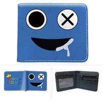 High-quality Pu Leather Roblox Rainbow Friends Bifold Short Wallet With Id Window Blue black