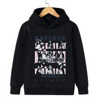 Katseye Girls' Print Hoodie, Boys' and Girls' Hoodie, Casual Pullover, Idol Print Harajuku Sportswear, Warm Long-Sleeved Top 120