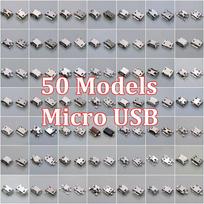 50 Models 5Pin Micro USB Jack Socket Charging Port Connector For Samsung Huawei Lenovo HTC Nokia Tablet PC Etc mobile tablet GPS 50models each 2pcs white