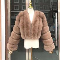 TrendHub High Quality Fur Coat Women 100% Real Fox Fur Jacket Women's Fall/Winter Luxury Short Natural Fox Fur Coat Leather Jacket XXXXL