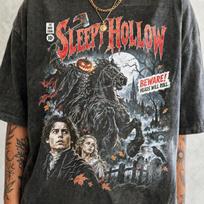 Limited Comfort Colors Sleepy Hollow 90s Shirt, Headless Horseman Halloween Graphic Fan T-Shirt, Gift For Women and Man Unisex T-Shirt 130 gray